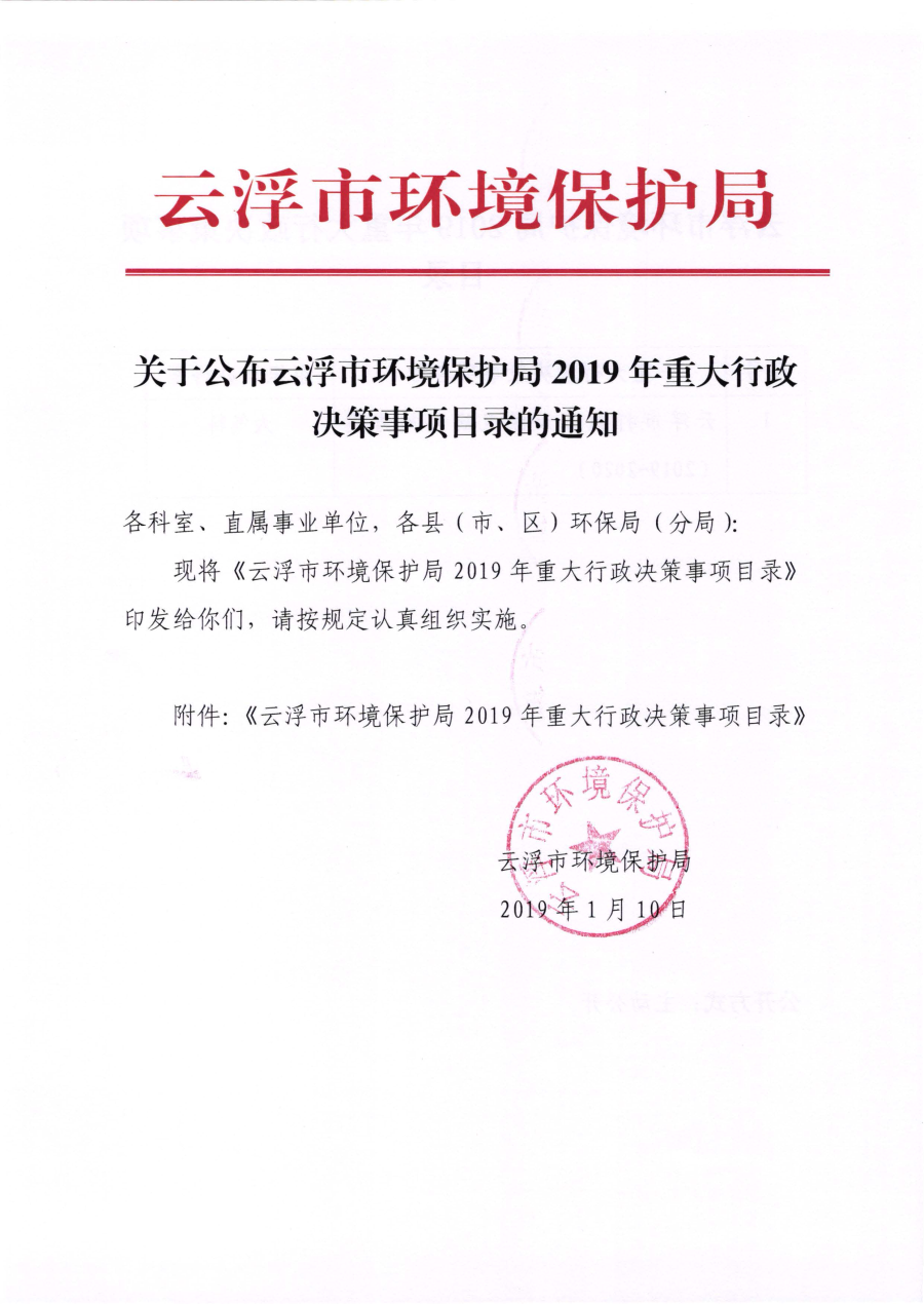 1.關(guān)于公布云浮市環(huán)境保護(hù)局2019年重大行政決策事項(xiàng)目錄的通知_頁面_1.jpg