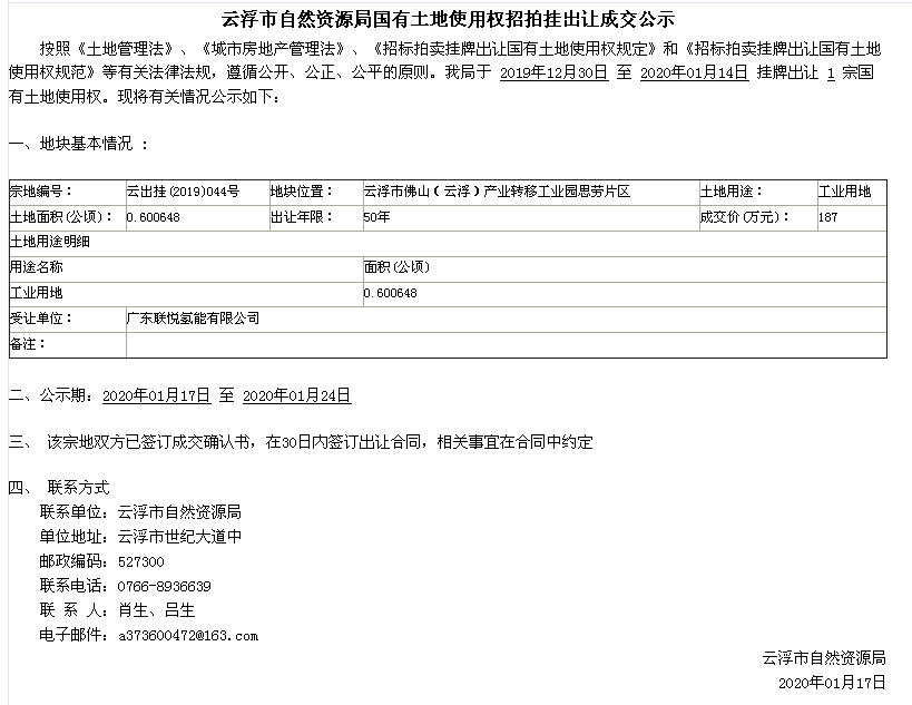 云浮市自然資源局國有土地使用權(quán)招拍掛出讓成交公示（云出桂〔2019〕044號）.png