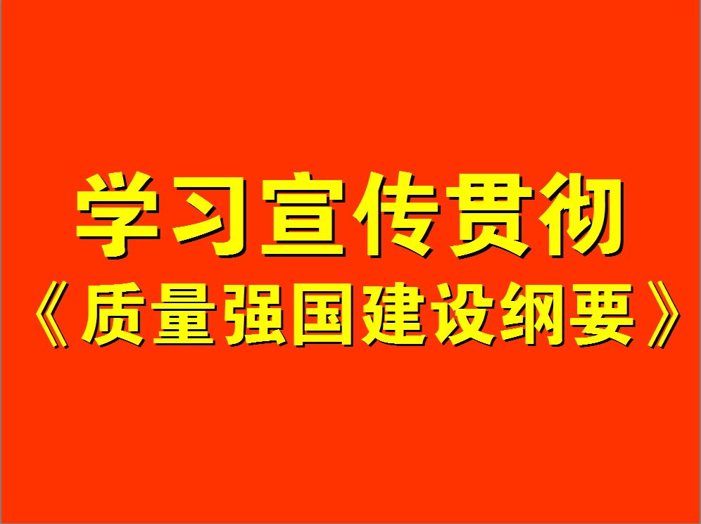 學(xué)習(xí)宣傳貫徹《質(zhì)量強(qiáng)國(guó)建設(shè)綱要》