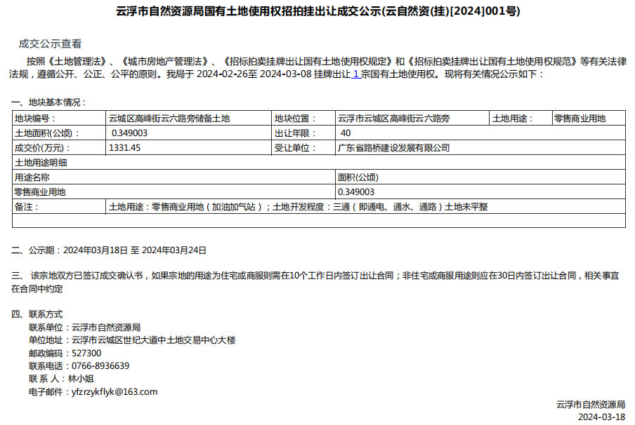 云浮市自然資源局國有土地使用權(quán)招拍掛出讓成交公示(云自然資(掛)[2024]001號).png